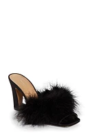 Maison Margiela Feather Peep Toe Slide Sandal in Black at Nordstrom, Size 6Us