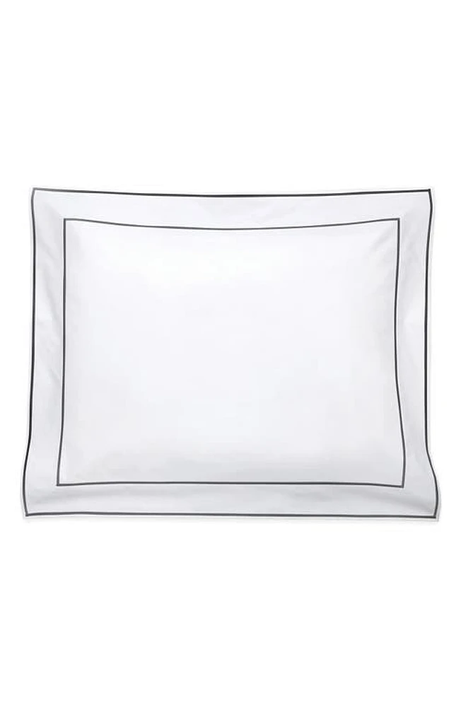 Matouk Ansonia Pillow Sham in White/Charcoal at Nordstrom