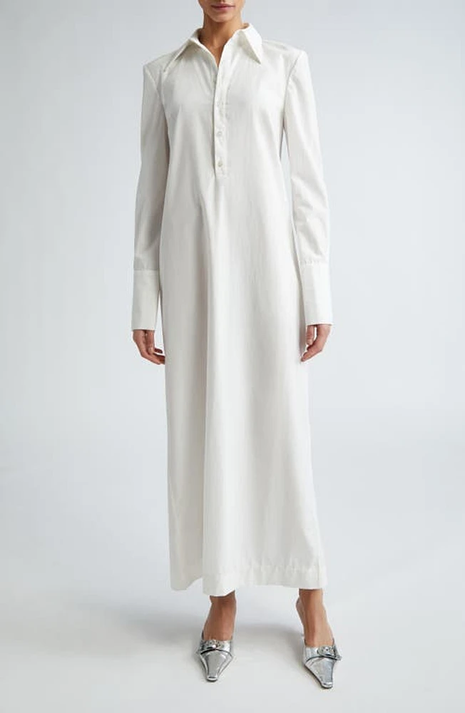 Interior The Fletcher Long Sleeve Cotton Shirtdress in Whiteout at Nordstrom, Size Small