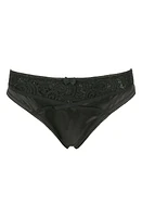 Love, Vera Satin Lace Thong Black at Nordstrom,