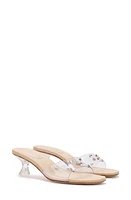 Larroudé Vivi Swarovski Crystal Embellished Kitten Heel Slide Sandal Vinyl Clear /Raffia Beige at Nordstrom,