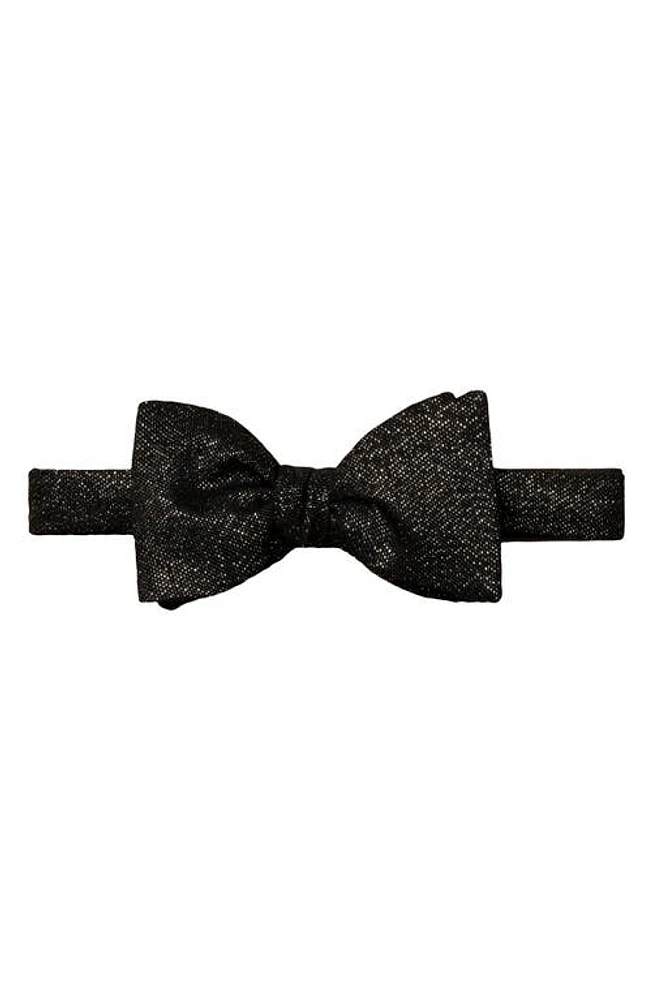 Eton Glitter Effect Silk Blend Bow Tie in Black at Nordstrom