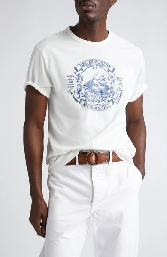 Double RL Merchant Mercantile Graphic T-Shirt Warm White at Nordstrom,