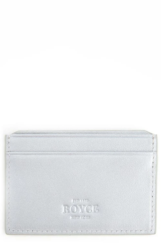 ROYCE New York RFID Leather Card Case in Silver at Nordstrom