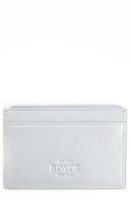 ROYCE New York RFID Leather Card Case in Silver at Nordstrom