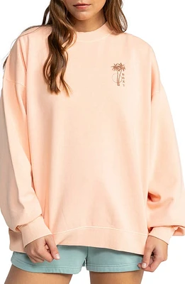 Roxy Line Up Oversized Sweatshirt Peach Nougat at Nordstrom,