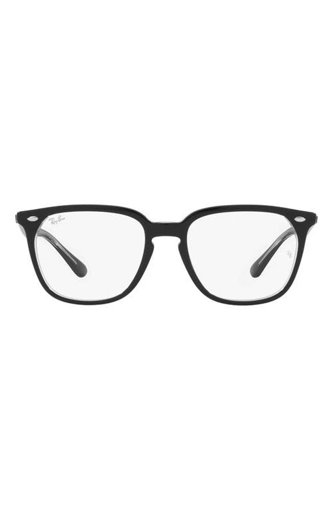 Ray-Ban 51mm Square Optical Glasses in Trans Black at Nordstrom