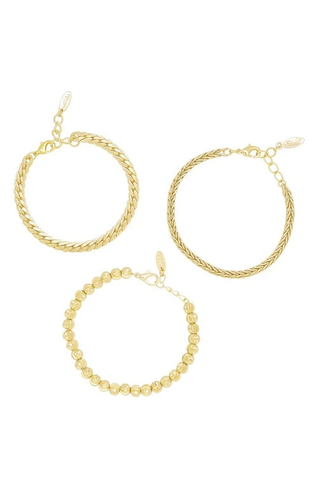 Ettika Set of 3 Bracelets in Gold at Nordstrom