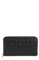 Bottega Veneta Intrecciato Leather Continental Wallet in Black Gold at Nordstrom