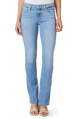 PAIGE Manhattan High Waist Raw Hem Bootcut Jeans Helena at Nordstrom,