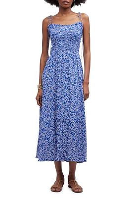 Madewell Floral Smocked Tie Strap Dress June Blue Ditsy at Nordstrom,