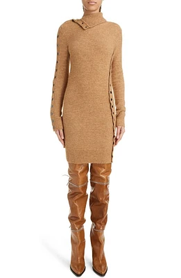 Isabel Marant Marina Snap Detail Long Sleeve Sweater Dress Camel at Nordstrom, Us