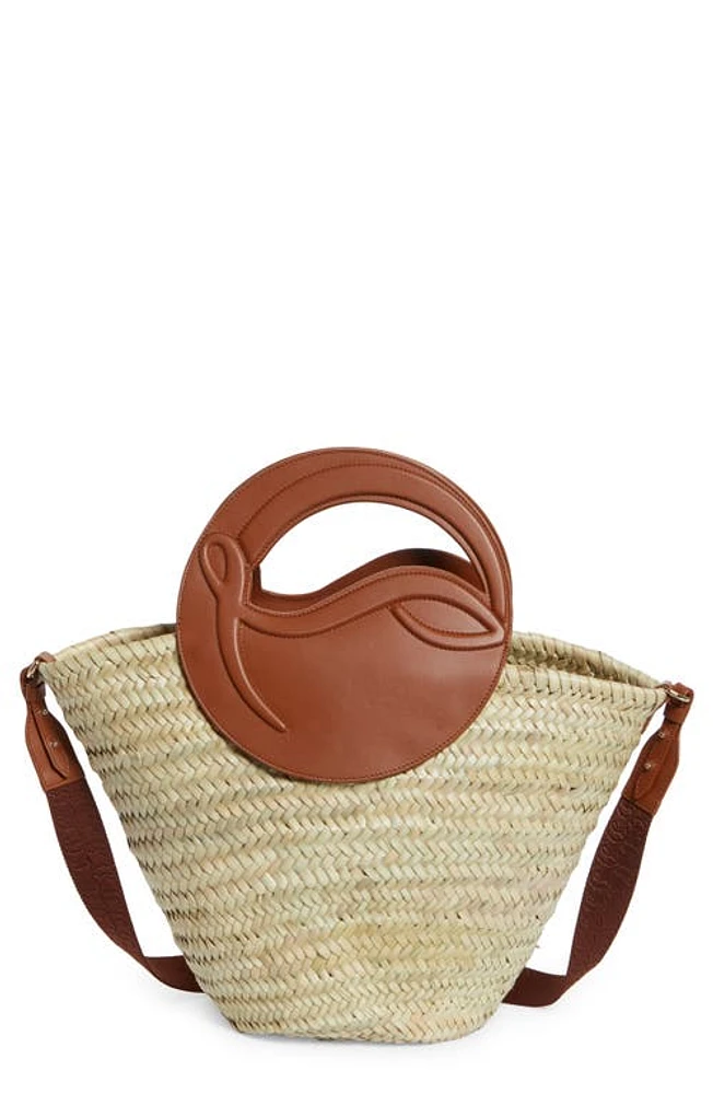 Christian Louboutin Medium Biloumoon Basket Weave Handbag in Natural/Cuoio/Cuoio at Nordstrom