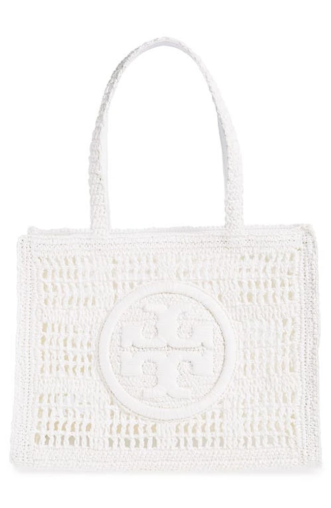 Tory Burch Ella Small Hand Crochet Tote in White at Nordstrom