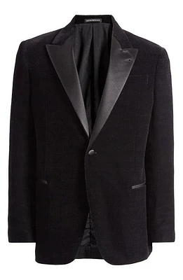 Emporio Armani Velvet Dinner Jacket in Solid Black at Nordstrom, Size 42 Us