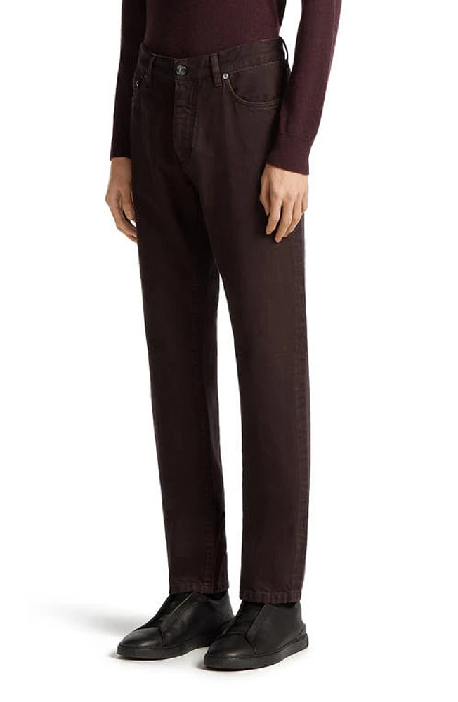 ZEGNA Stonewash City Fit Jeans Plum at Nordstrom,