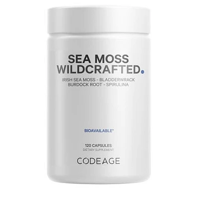 Codeage Raw Wildcrafted Irish Sea Moss, Bladderwrack, Burdock Root, Spirulina & BioPerine Pepper, 120 ct in White at Nordstrom