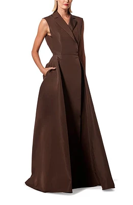 Carolina Herrera Sleeveless Trench Silk Ballgown Mocha at Nordstrom,