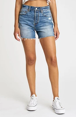 DAZE Bottom Line Distressed High Waist Denim Cutoff Shorts Tru at Nordstrom,