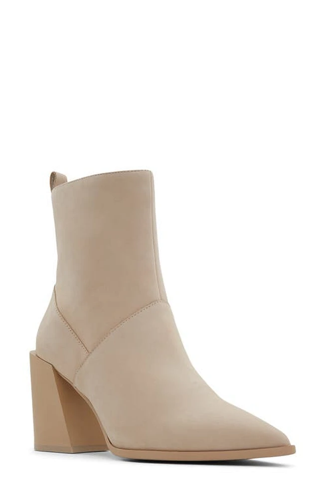 ALDO Bethanny Pointed Toe Block Heel Bootie Bone at Nordstrom,