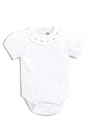 JOJO MAMAN BEBE Heart Embroidered Bodysuit White at Nordstrom,