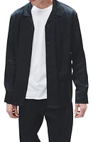 rag & bone Avery Geo Jacquard Satin Button-Up Shirt Black at Nordstrom,