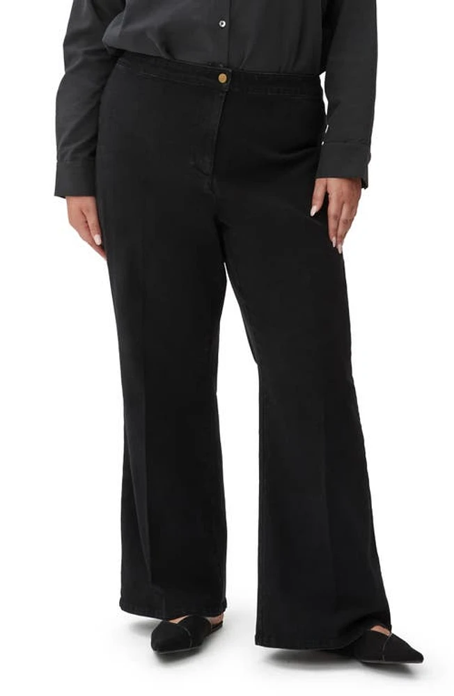 Pari Passu Dalita Wide Leg Denim Pants Black at Nordstrom,