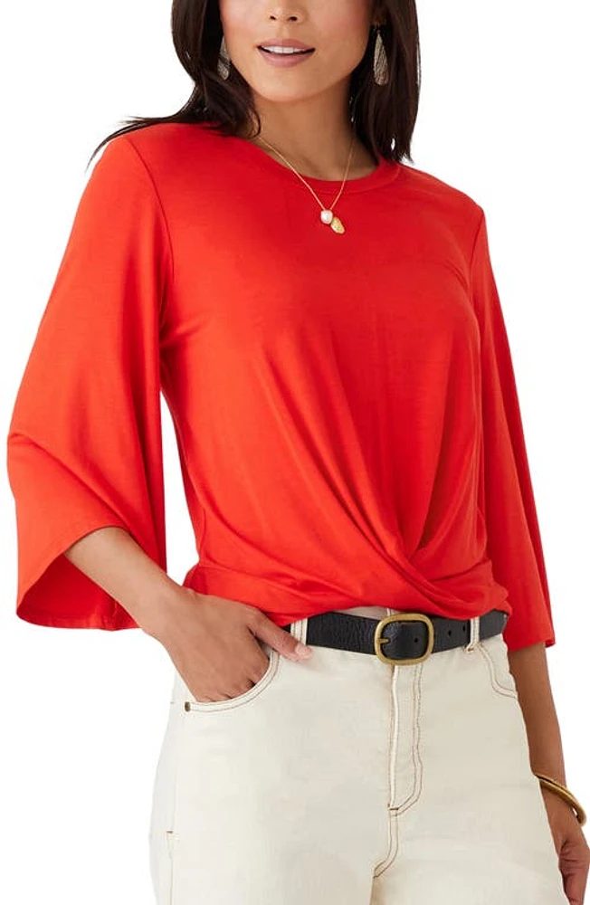 Karen Kane Drape Front Top Dark at Nordstrom