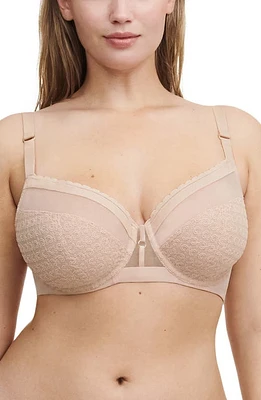 Chantelle Lingerie Monogram Underwire Unlined Plunge Bra Beige Blush at Nordstrom,