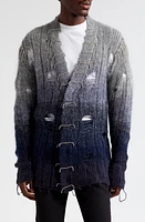 Off-White Punk Dégradé Mohair Cardigan Light Grey at Nordstrom,