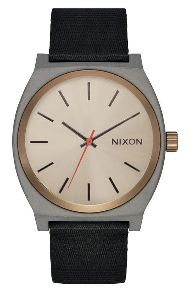 Nixon Time Teller Nylon Strap Watch, 37mm in Dark Gray/pumice Sunray/black at Nordstrom