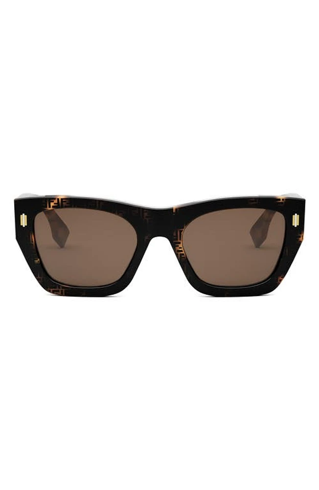 'Fendi Roma 63mm Rectangular Sunglasses in Havana /Brown at Nordstrom