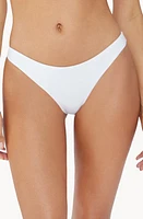 PQ SWIM Ruched Bikini Bottoms White at Nordstrom,