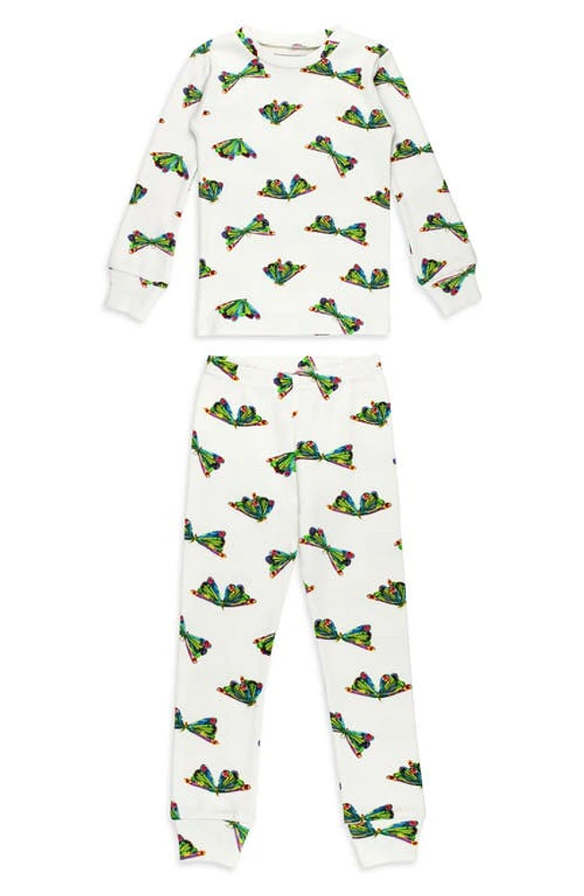 L'Ovedbaby x 'The Very Hungry Caterpillar' Kids' Fitted Organic Cotton Two-Piece Pajamas Butterfly at Nordstrom,