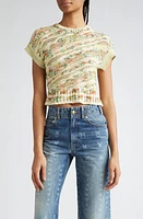 Ulla Johnson Frankie Pattern Short Sleeve Crop Sweater Confetti at Nordstrom,