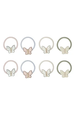 Mimi & Lula Kids' Butterfly Assorted 6-Pack Mini Ponytail Holders in Light/Pastel Pink at Nordstrom