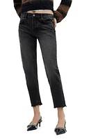 MANGO Low Rise Ankle Mom Jeans Black Denim at Nordstrom,