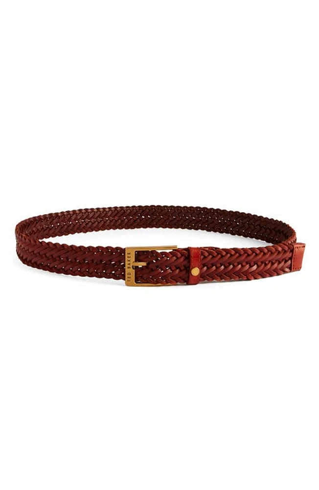 Ted Baker London Braidie Braided Leather Belt Tan at Nordstrom,