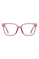 Fifth & Ninth Yara 52mm Square Blue Light Blocking Glasses in Bubblegum Pink at Nordstrom