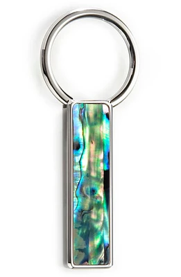 M-Clip Abalone Key Chain in Silver /Green at Nordstrom