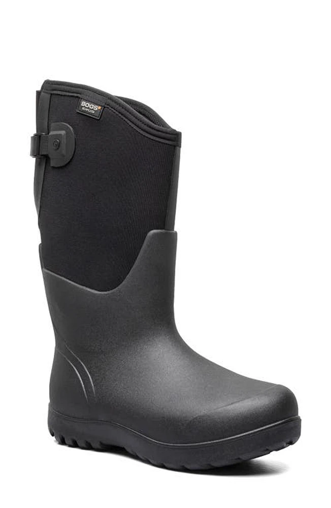 Bogs Neo Classic Tall Adjustable Calf Waterproof Rain Boot in Black at Nordstrom, Size 10