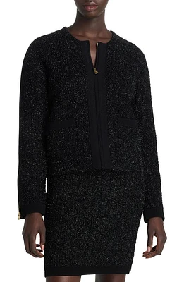 St. John Evening Sparkle Eyelash Knit Jacket Black Multi at Nordstrom,