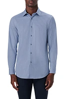 Bugatchi OoohCotton Geometric Print Button-Up Shirt Classic Blue at Nordstrom,