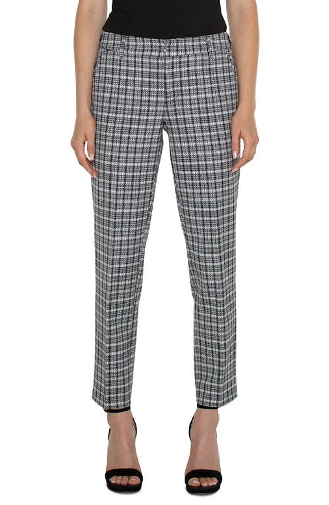 Liverpool Los Angeles Kelsey Plaid Pants Black/Wht at Nordstrom,