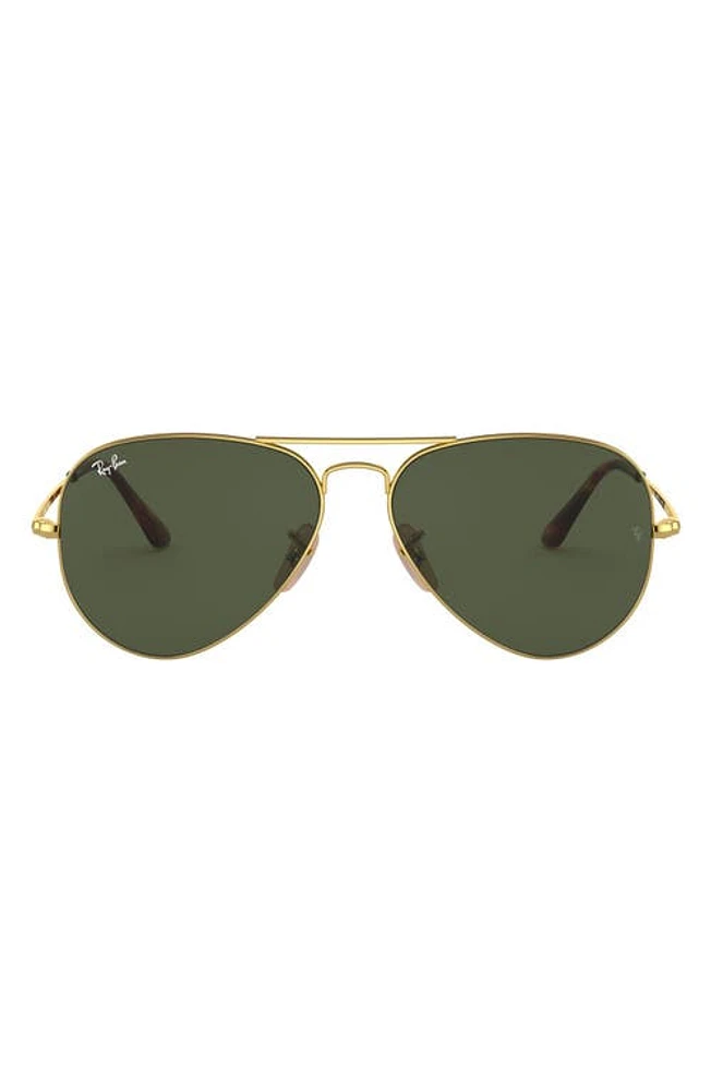 Ray-Ban Aviator Metal II 58mm Pilot Sunglasses in Green at Nordstrom