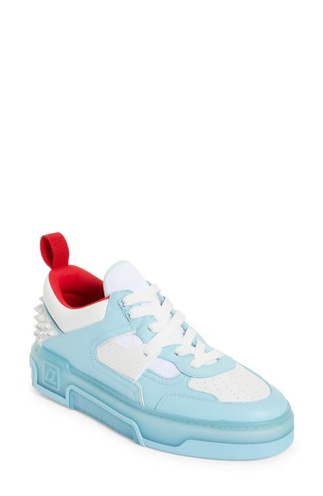 Christian Louboutin Astroloubi Mixed Media Low Top Sneaker 5709 Mineral/White at Nordstrom,