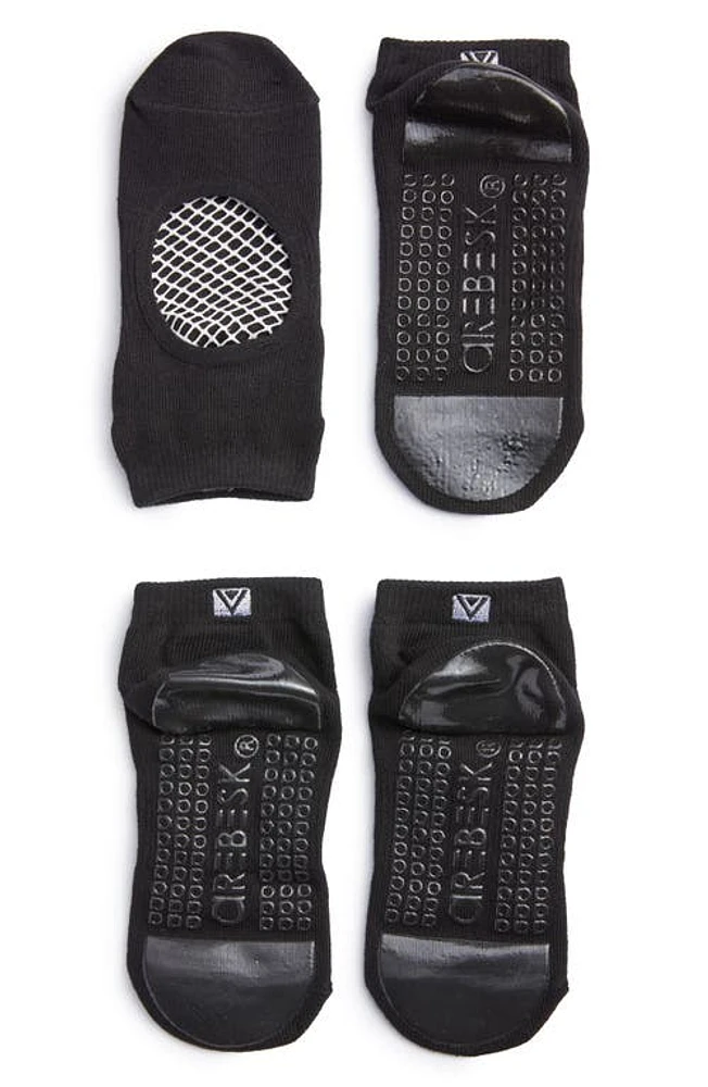 Arebesk Phish Net 2-Pack No-Slip Socks in Black /Black-White at Nordstrom, Size Medium