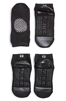 Arebesk Phish Net 2-Pack No-Slip Socks in Black /Black-White at Nordstrom, Size Medium