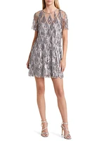 Lulus On the Dance Floor Sequin Fringe Cocktail Minidress in Grey at Nordstrom, Size X-Small