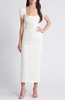 LIKELY Cameron Feather Cap Sleeve Gown White at Nordstrom,